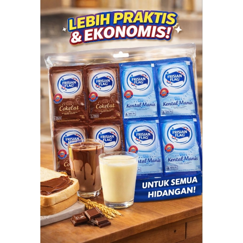 susu sachet bendera frisian flag 1renceng isi 6 sachet