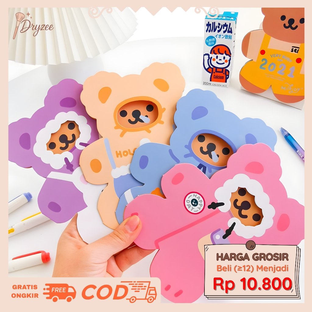 Kartu Ucapan / Gift Card / Greeting Card Bentoy Milkjoy Motif Bear