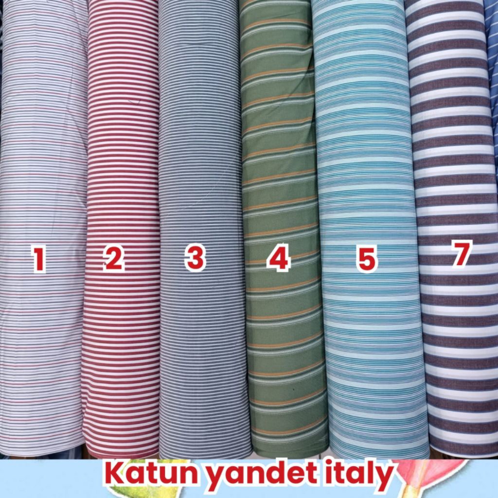 KAIN KATUN ITALY MOTIF SALUR/GARIS-GARIS TERBARU