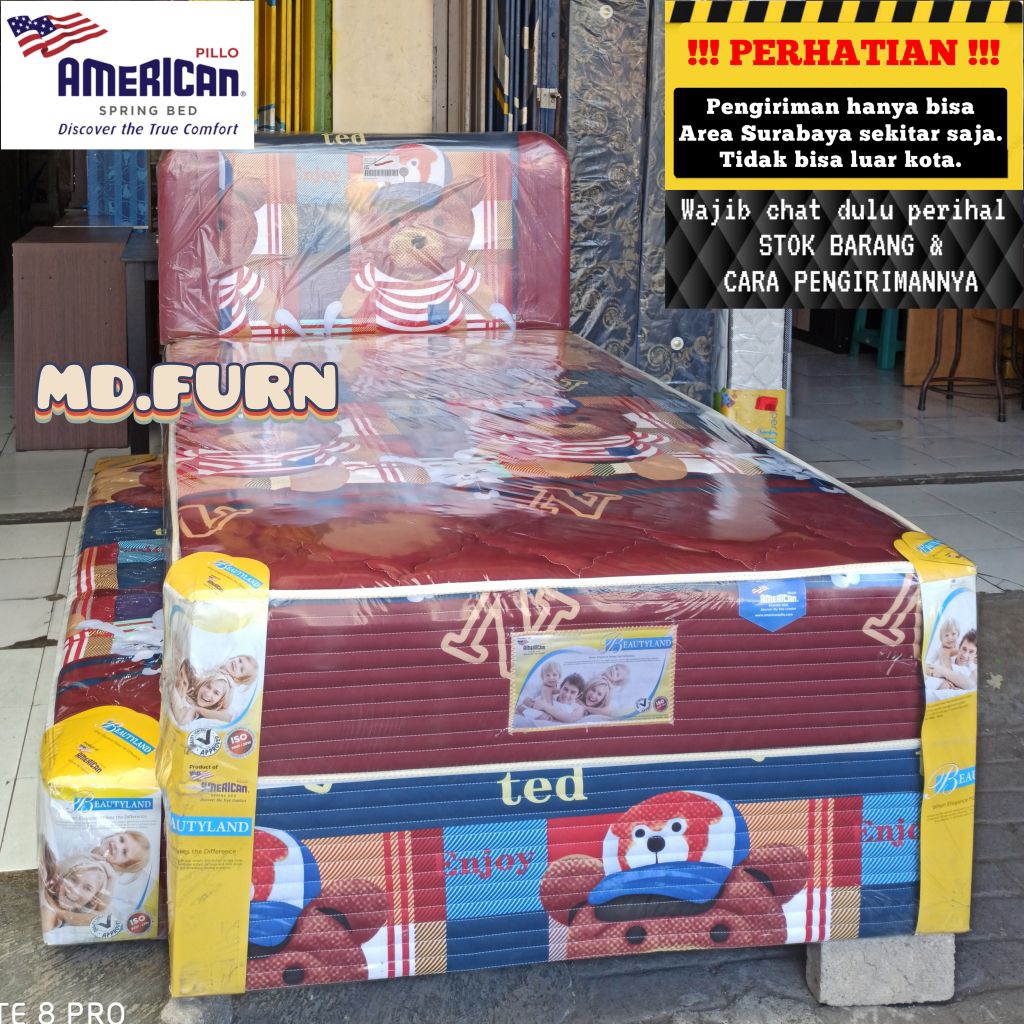 Full Set Springbed 2in1 American Pillo Beautyland ( Sorong / Twin ) 90 / 100 / 120 / 140