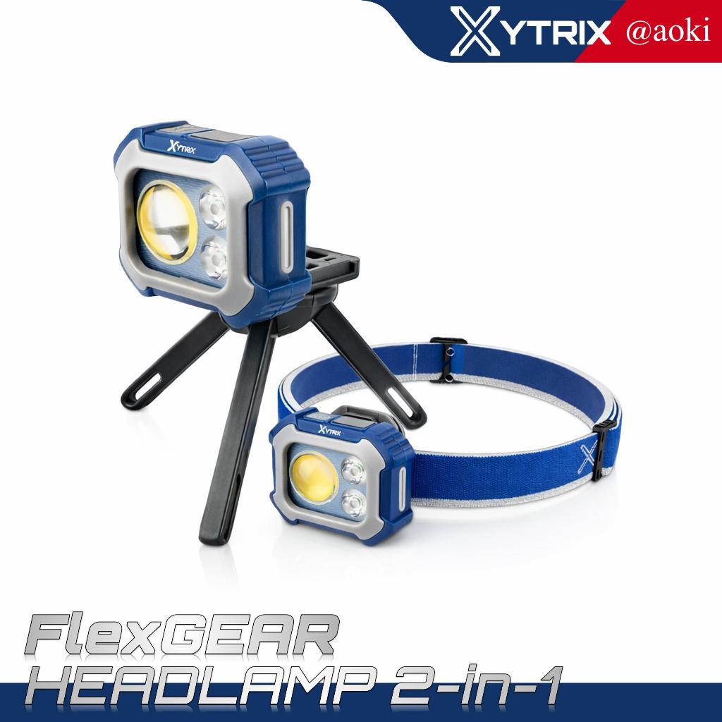 AOKI XYTRIX FlexGEAR Lampu Kepala 2-in-1 LED 500LM Headlamp & Lampu Kerja Magnet Tripod USB-C 1200mA