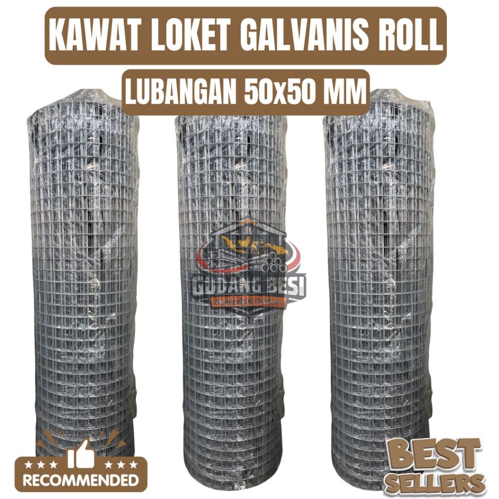 Kawat Loket Galvanis Roll Panjang 30 meter Lubangan 50 x 50mm Tebal Kawat 2mm - 3mm - 4mm | Best Sel