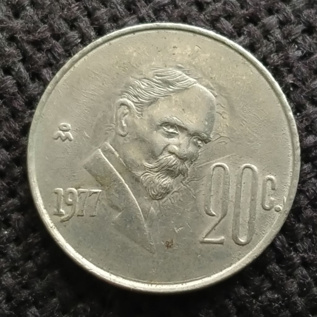 Koin Kuno Meksiko 20 Centavos 1977