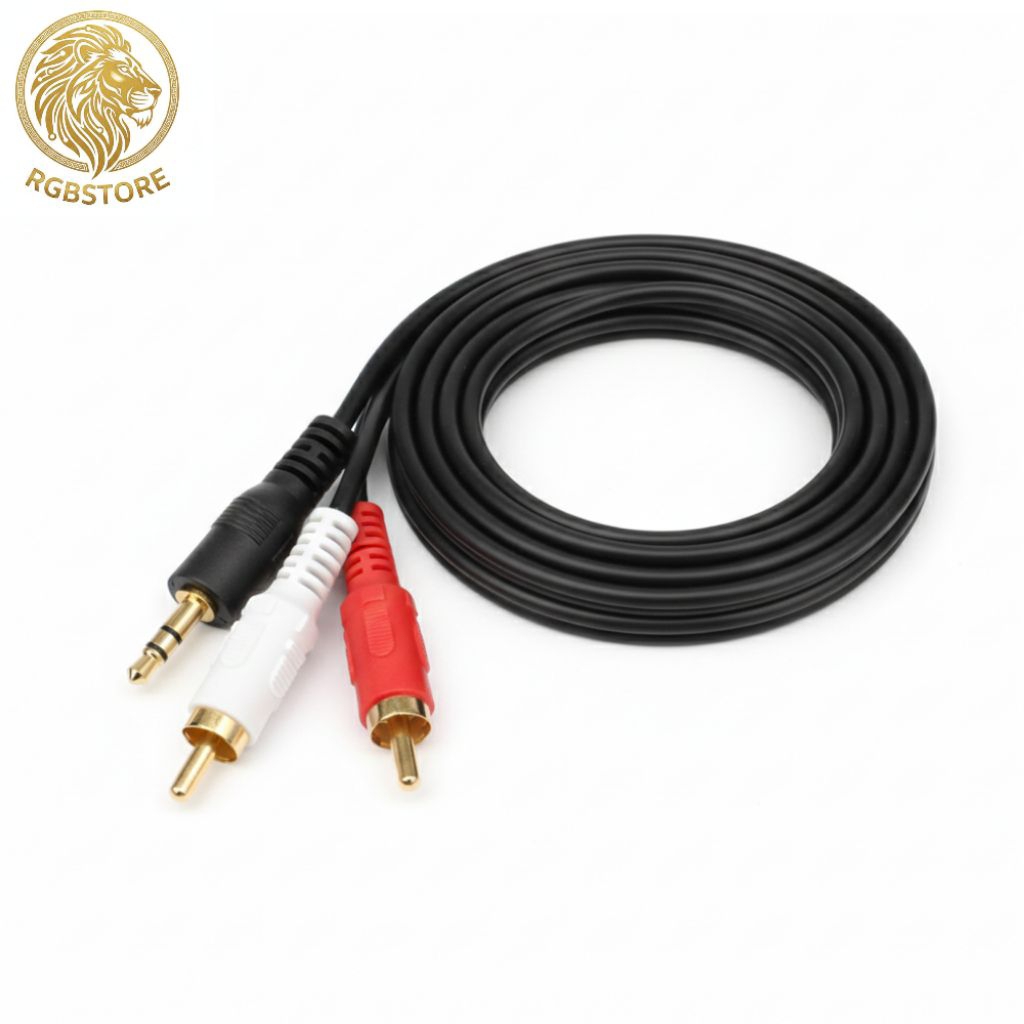 Kabel Aux RCA 2 in 1 / Kabel Audio 2in1 / Kabel Aux RCA 2-1 Panjang 1.5m
