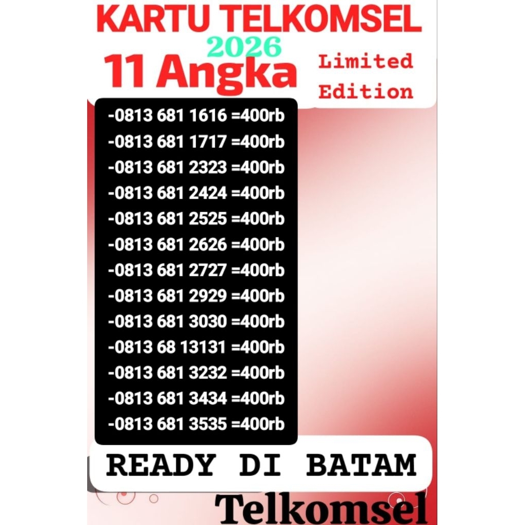 NOMOR CANTIK SIMPATI  11ANGKA