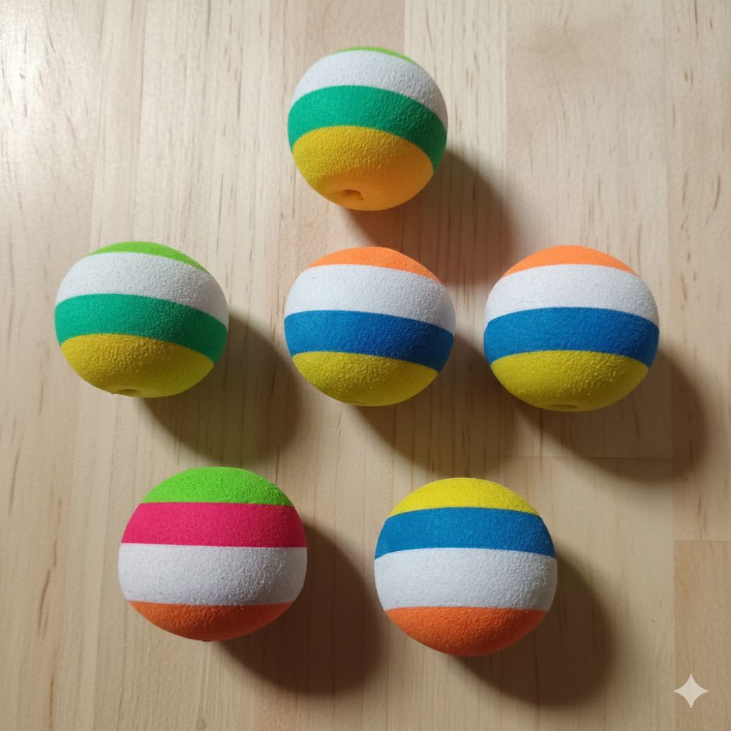 Pelampung Pancing Spon Gabus Bentuk Bulat & Ringan ( Bolong Tengah ) no 3