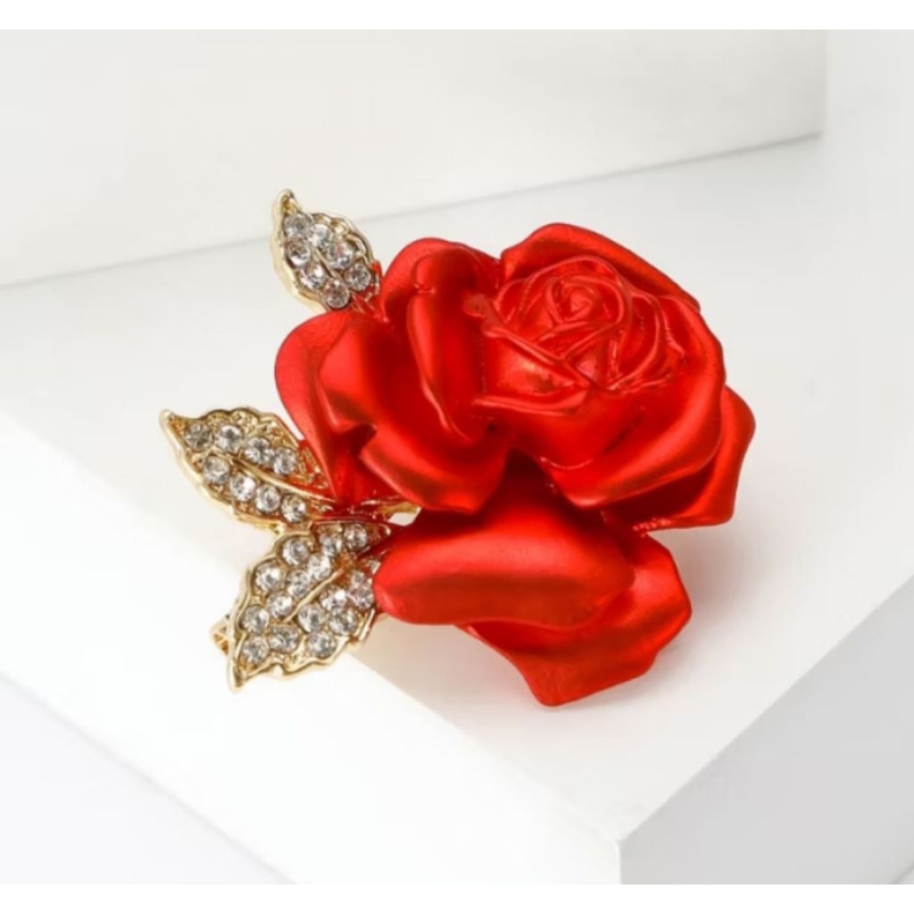 Bros Premium Bunga Mawar Merah / Bross Jas Pin Hijab