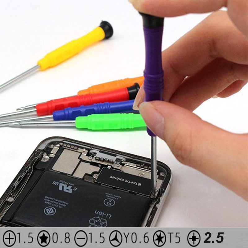 Obeng Set 6 in 1 kombinasi perbaikan pembongkaran elektronik ponsel obeng mini kecil perbaikan pembo