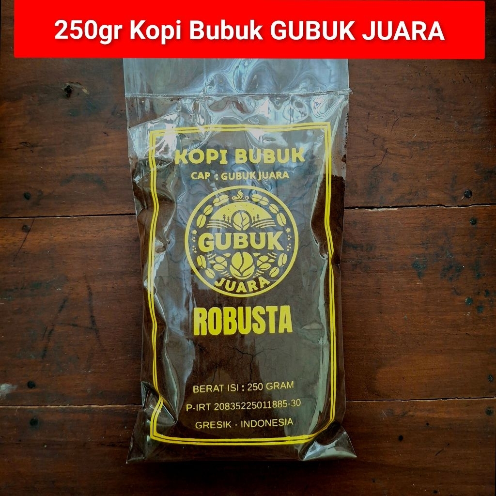 (250GR) KOPI BUBUK CAP GUBUK JUARA/ROBUSTA/BUBUK KOPI