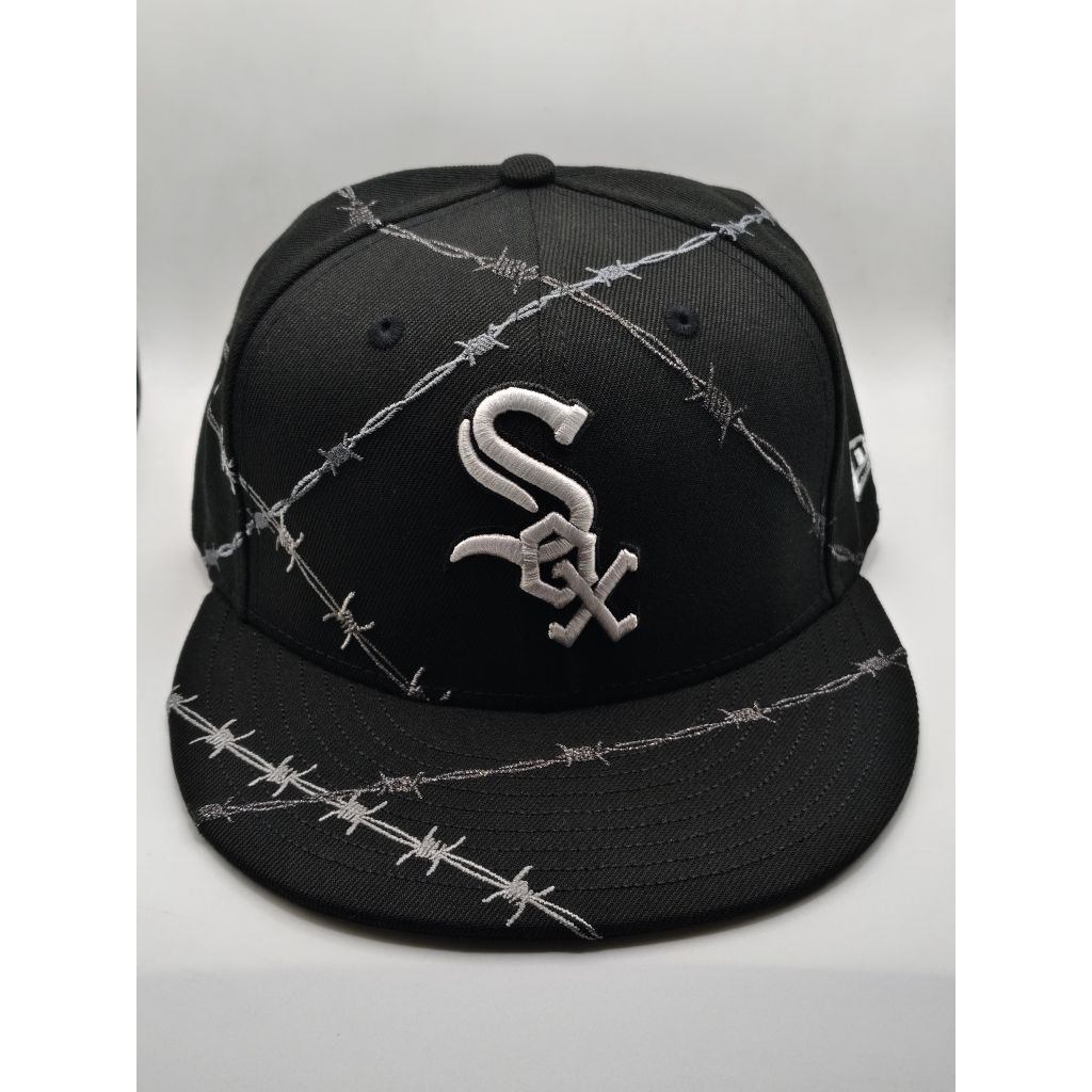 Topi New Era original x MLB White Sox motif kawat berduri 59Fifty