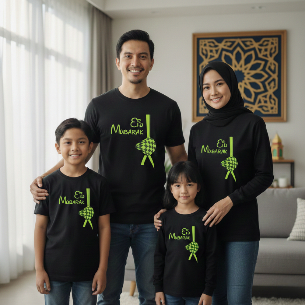 Kaos lebaran 2026 couple keluarga / baju sarimbit lengan panjang pendek idul fitri 1447 hijriah