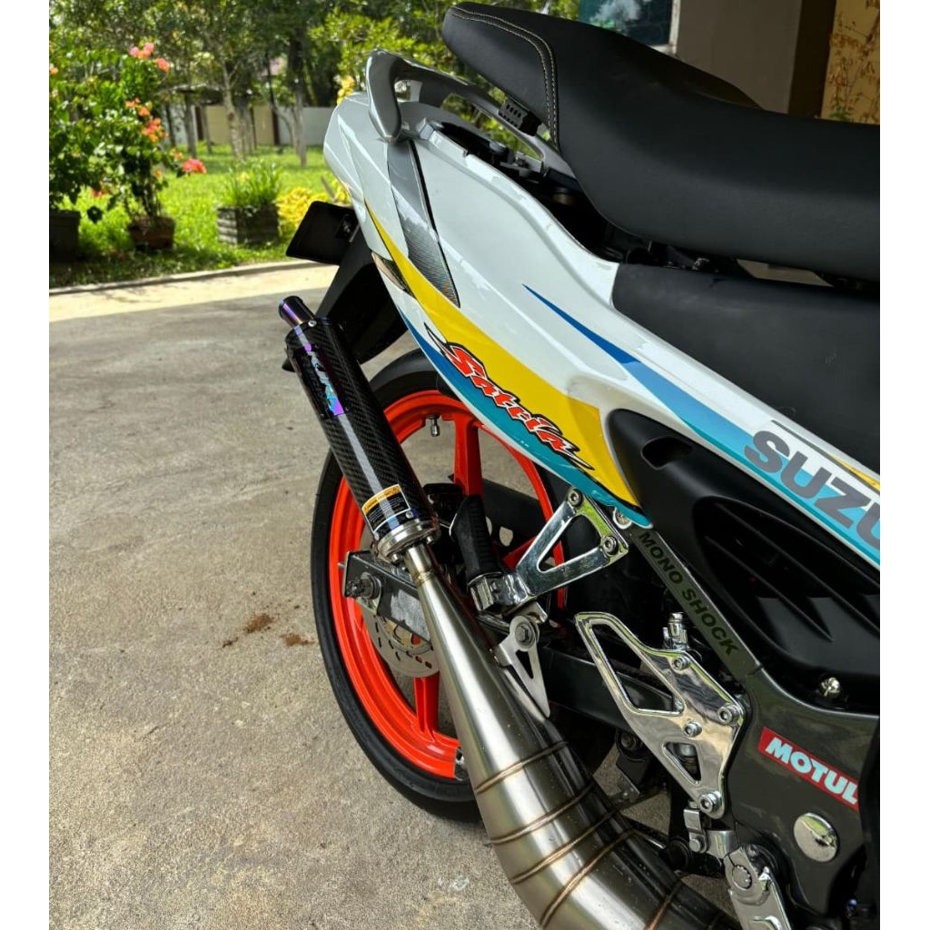 KNALPOT SATRIA 2 RGX RGV TAK  MODEL KOLONG SAMPING GEN-2 STAINLES X SILENCER CARBON ORIGINAL KJR RAC