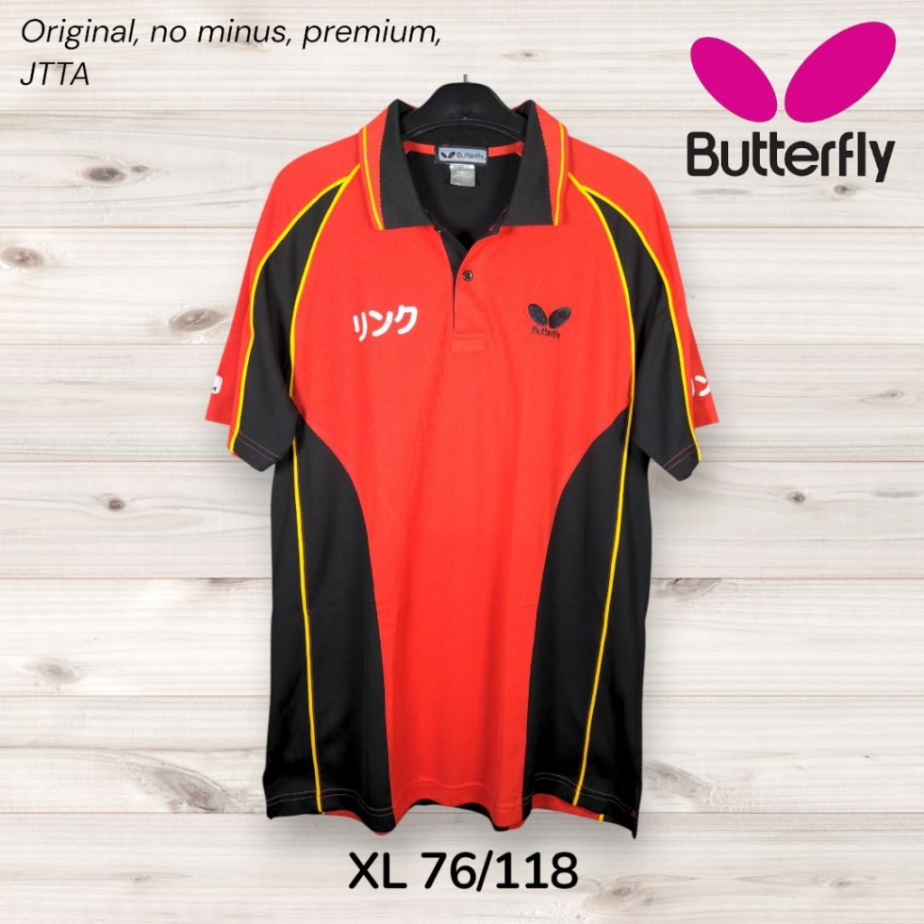 Tenis Meja Jersey Kaos Olahraga Kerah Original Butterfly Size XL Table tennis