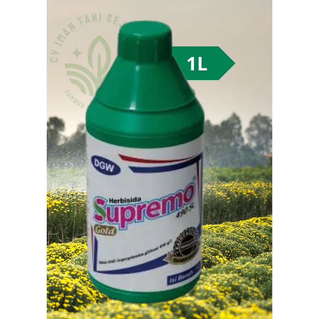 DGW Herbisida Supremo Gold 490 SL 1 Liter Sistemik Gulma Kelapa Sawit Karet Kakao Kekuningan