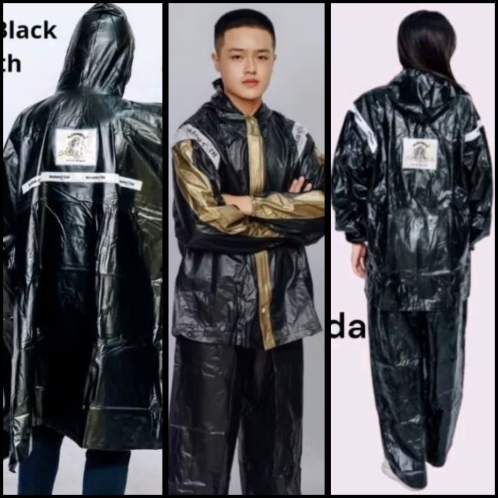 Jas hujan Mammoth jaket celana Black merk Mammoth Hunter by Penguin