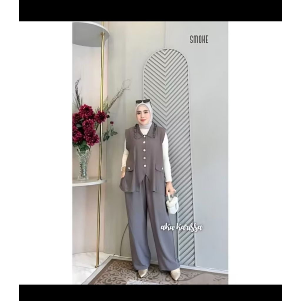 Mauri set celana rompi-Aku karissa one set-set celana wanita-set celana aku karissa-setelan celana a