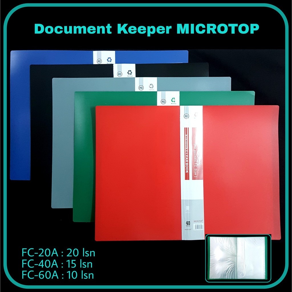 Map Clear Holder Microtop F4 Folio 20 40 60 Lembar Tebal Premium | Map Dokumen Bening File Folder Do
