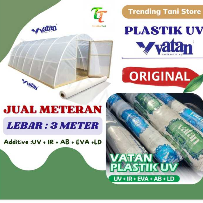 Plastik UV Vatan Turki ECERAN METERAN Lebar 3 Meter 200 Mikron Full Additive UV IR EVA AB LD