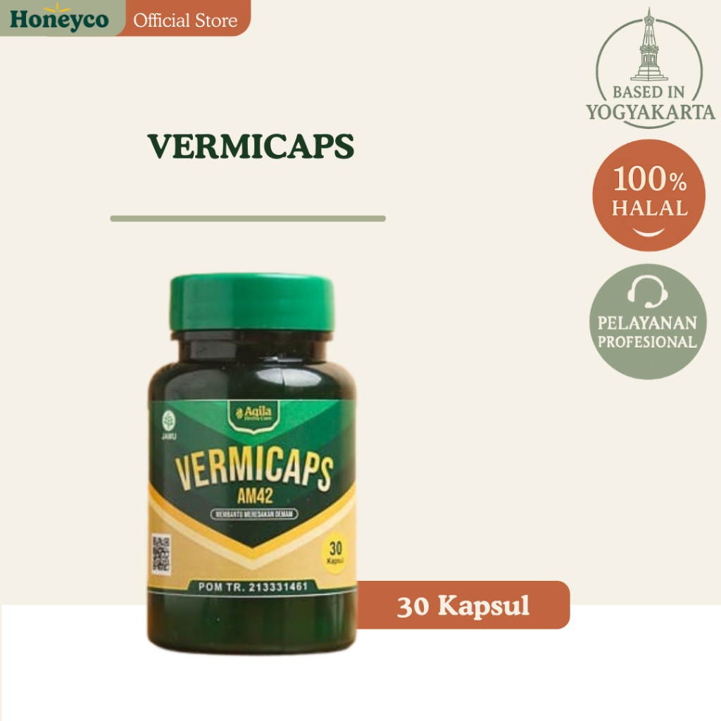 Vermicaps AM42 - Kapsul Cacing - Obat Demam & Tipes Ampuh