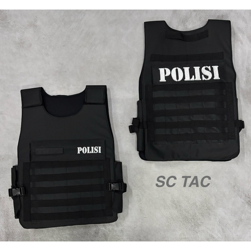 Rompi Angin Hitam POLISI Dan POLOS/Rompi Angin