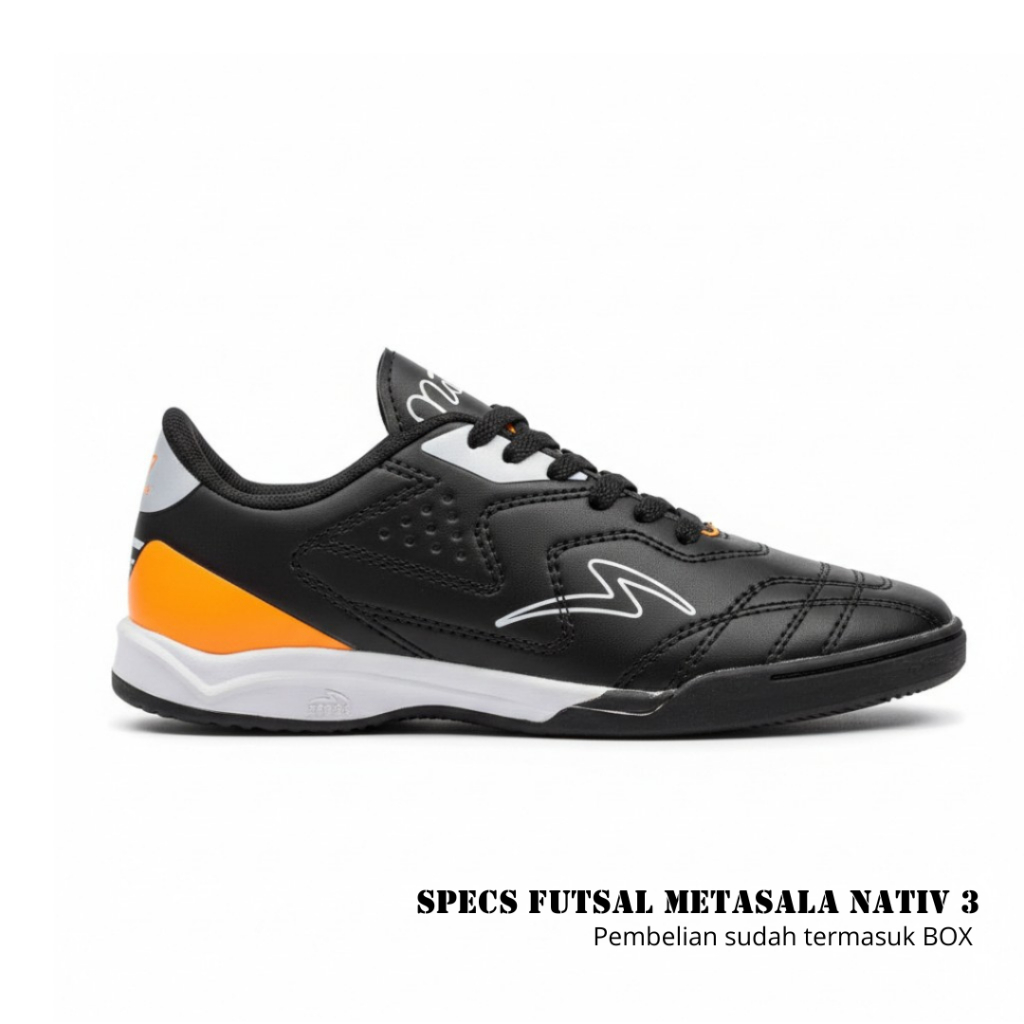 Sepatu Futsal Specs Metasala Nativ In Black/White Grade ori Terbaru