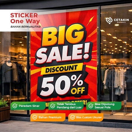 Cetak Sticker One Way Vision / Sticker Kaca