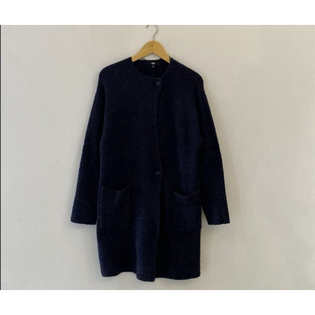 uniqlo long coat size M mewah elegan look