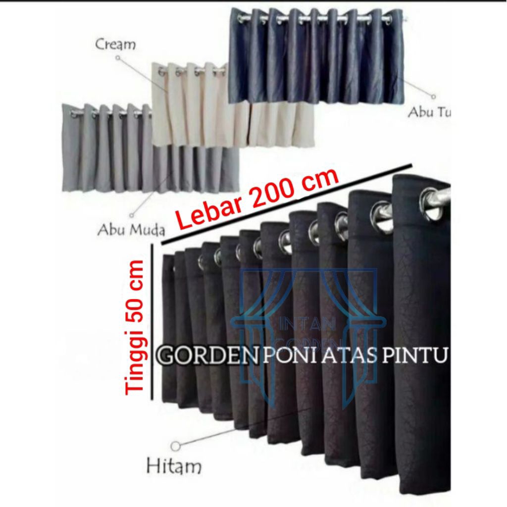 Gorden Poni/Poni Gorden Atas Pintu Lebar 260cm X Tinggi 50cm