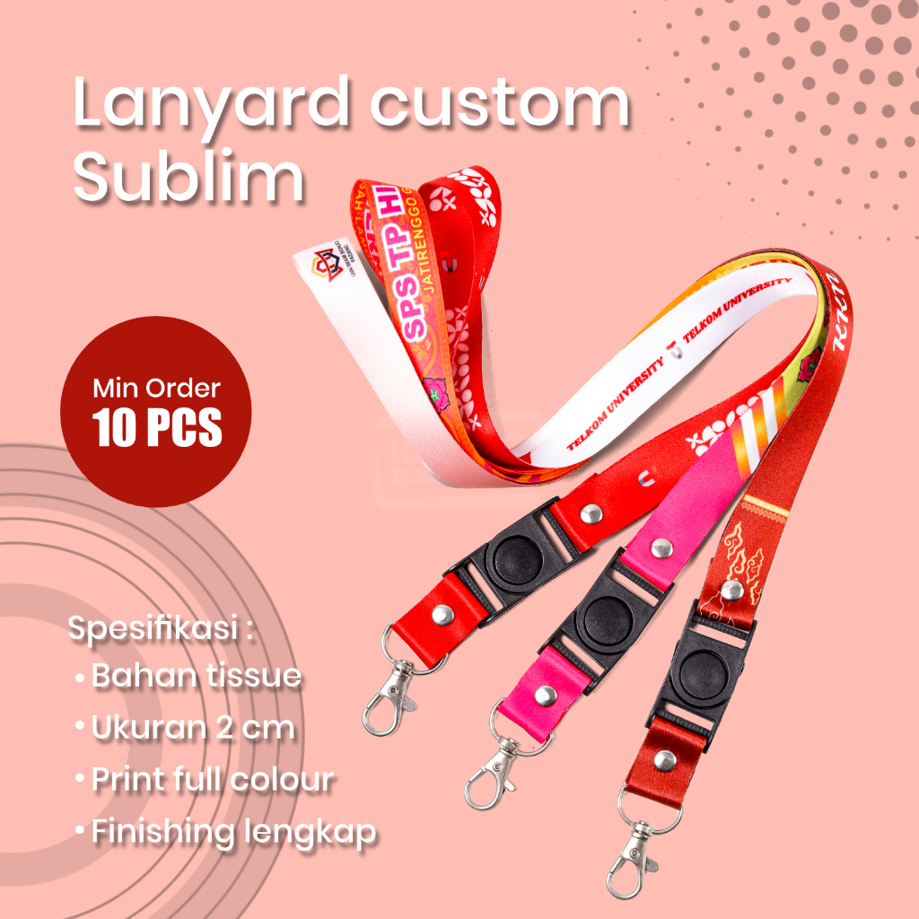 Custom Tali Gantungan Kartu Name Tag Premium Free Desain