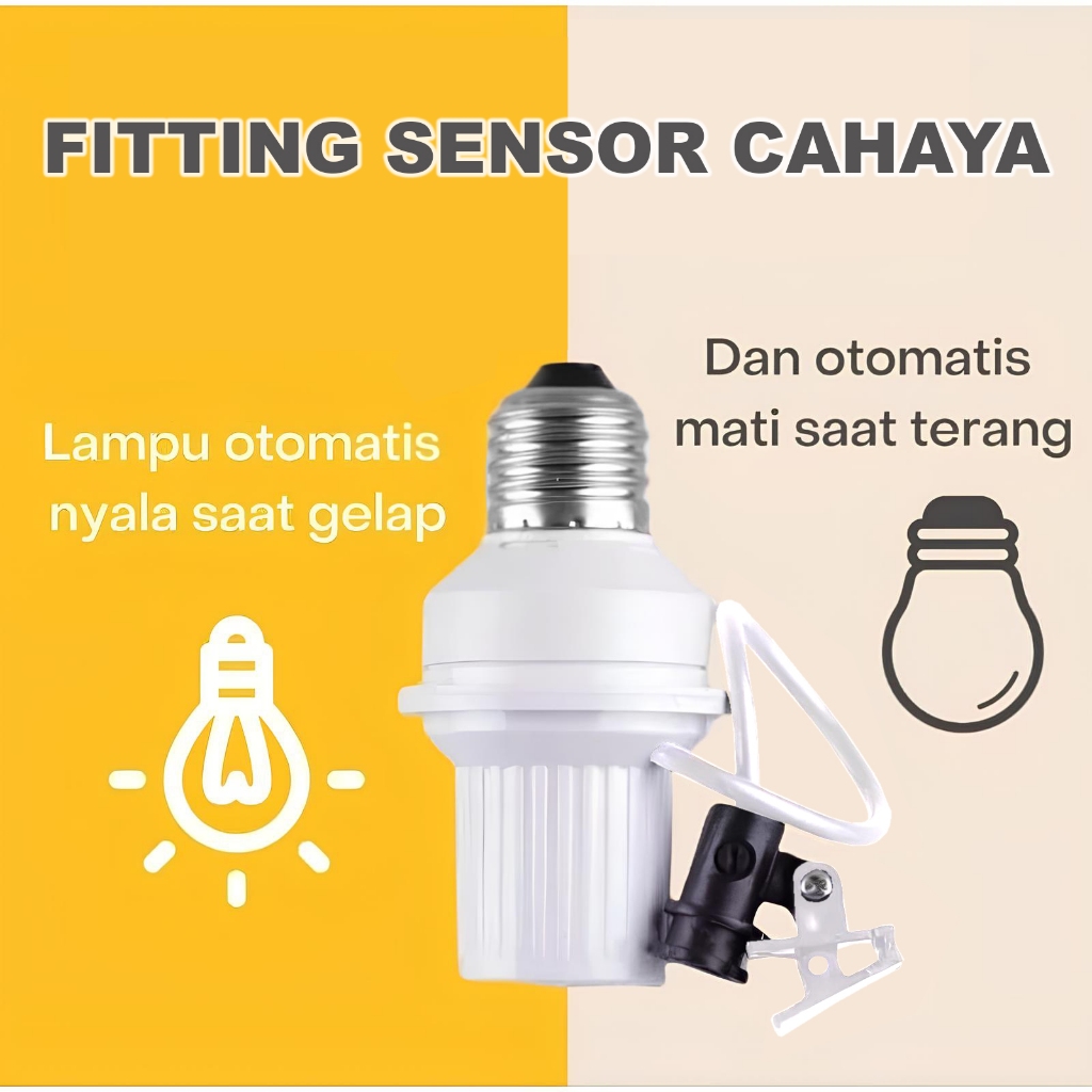 Fitting Sensor Lampu / Fitting Sensor Siang Malam Fitting Lampu Sensor Cahaya Otomatis E27 Lampu Oto