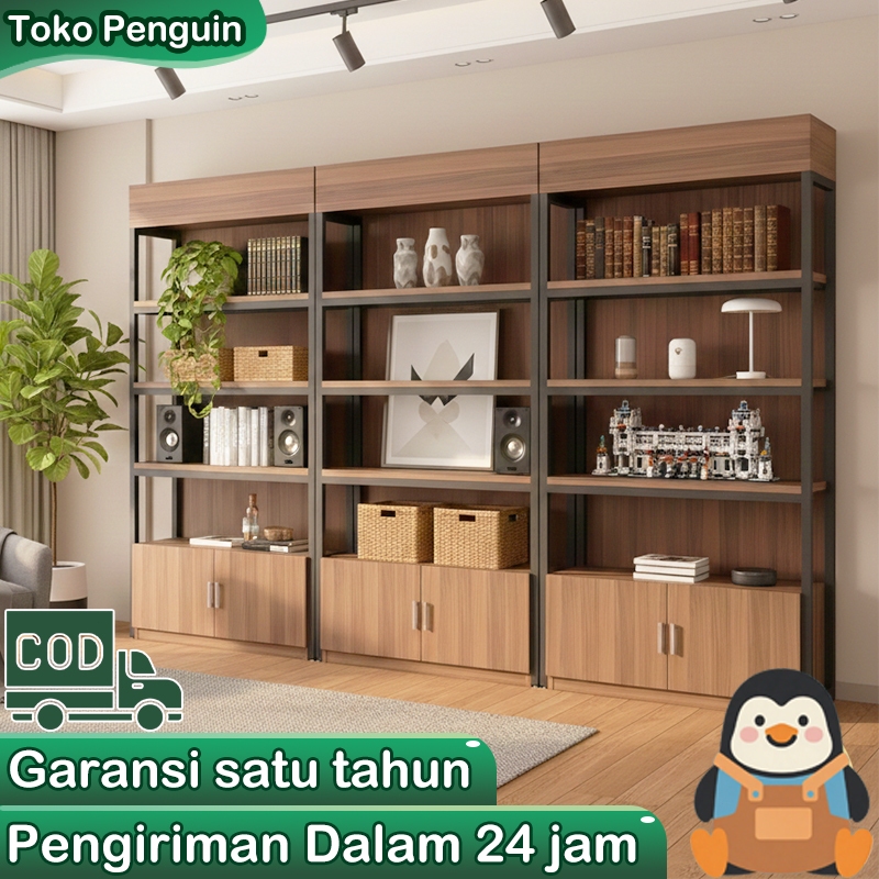[Surabaya Express]Rak Display Supermarket Rak Gondola Multi-Lapisan Tahan Beban 80kg Modular Kayu
