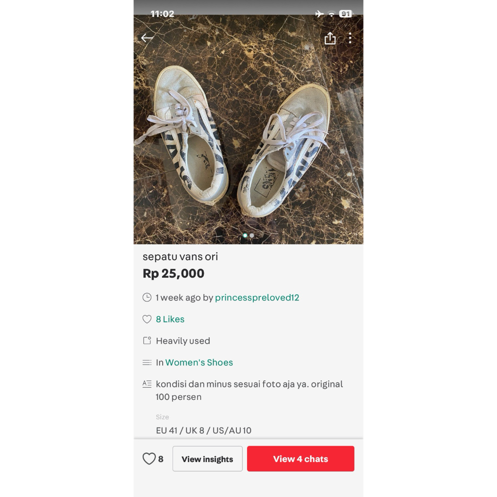 sepatu preloved putih wanita