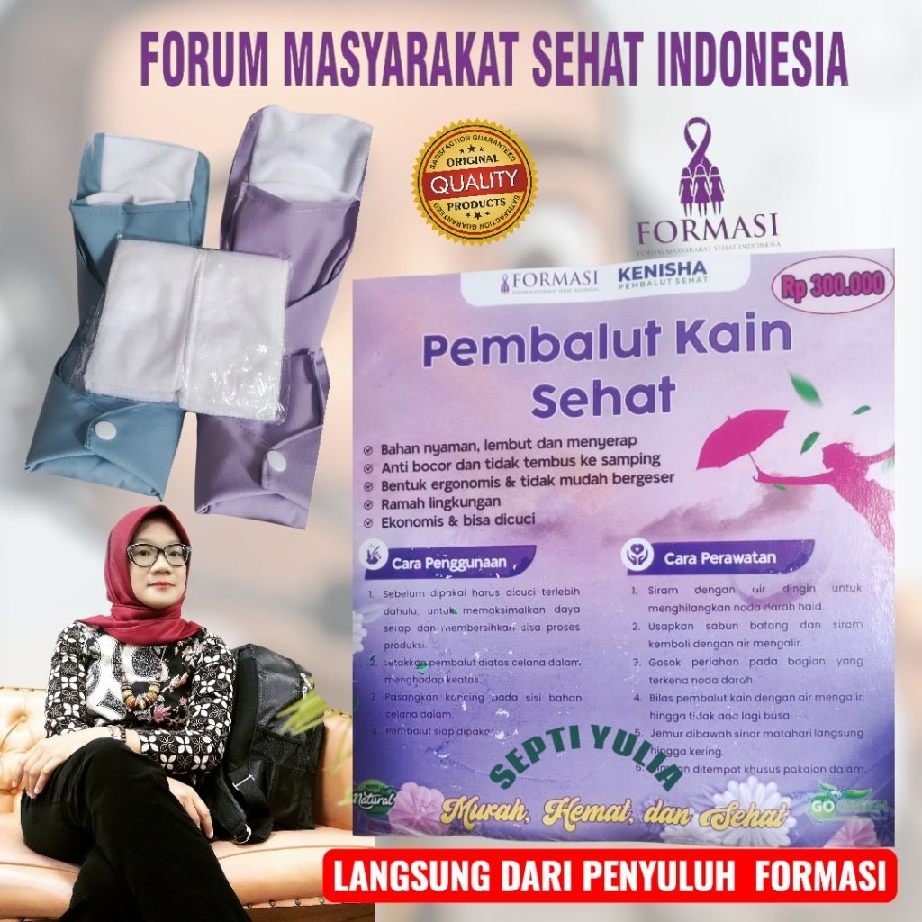 Pembalut Kain Sehat FORMASI KENISHA ll Pembalut Kain Anti Bocor Pembalut Kain Bagus llPembalut Kain 