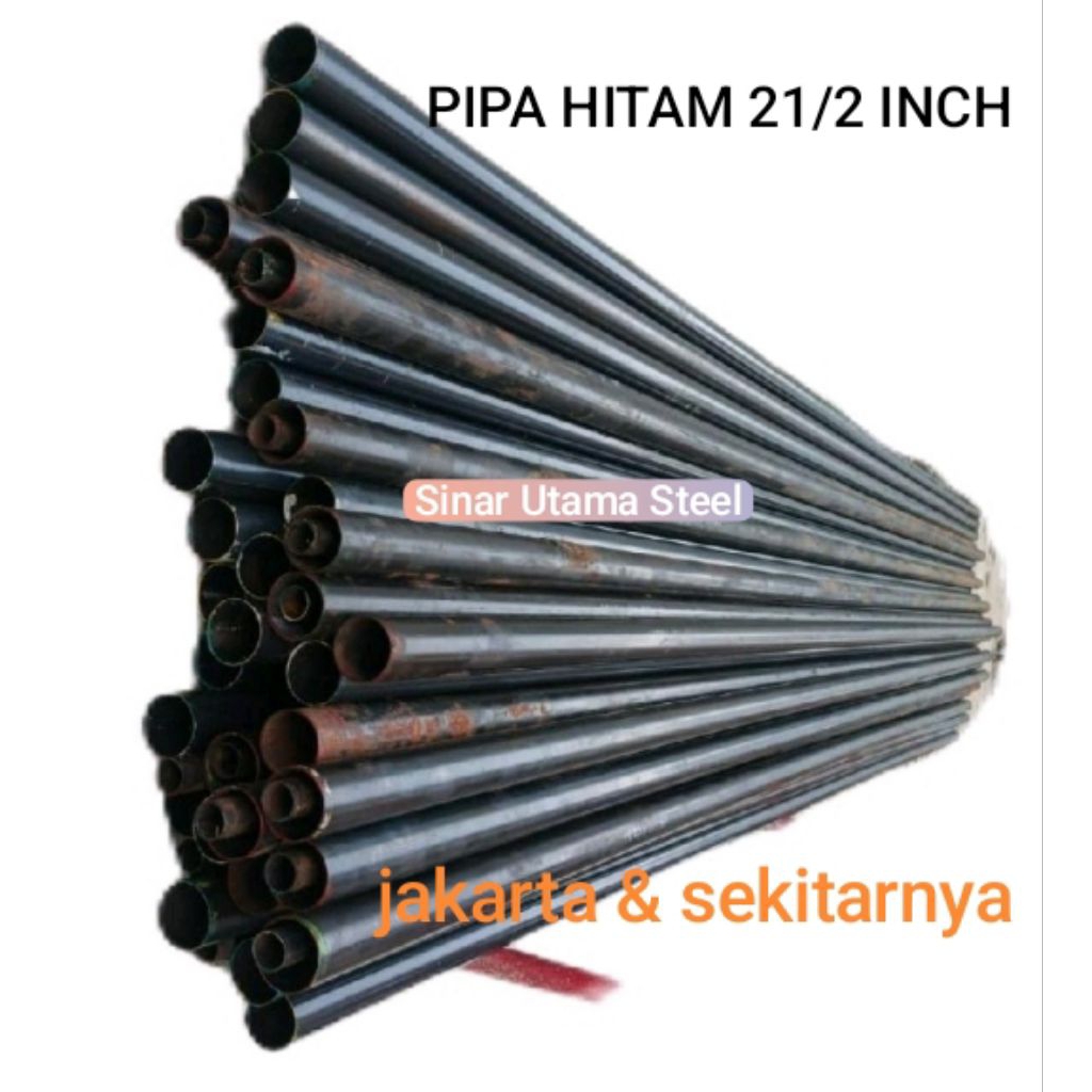 Besi Pipa Hitam 2 1/2 inchi / Besi Pipa Galvanis 2,5 inch