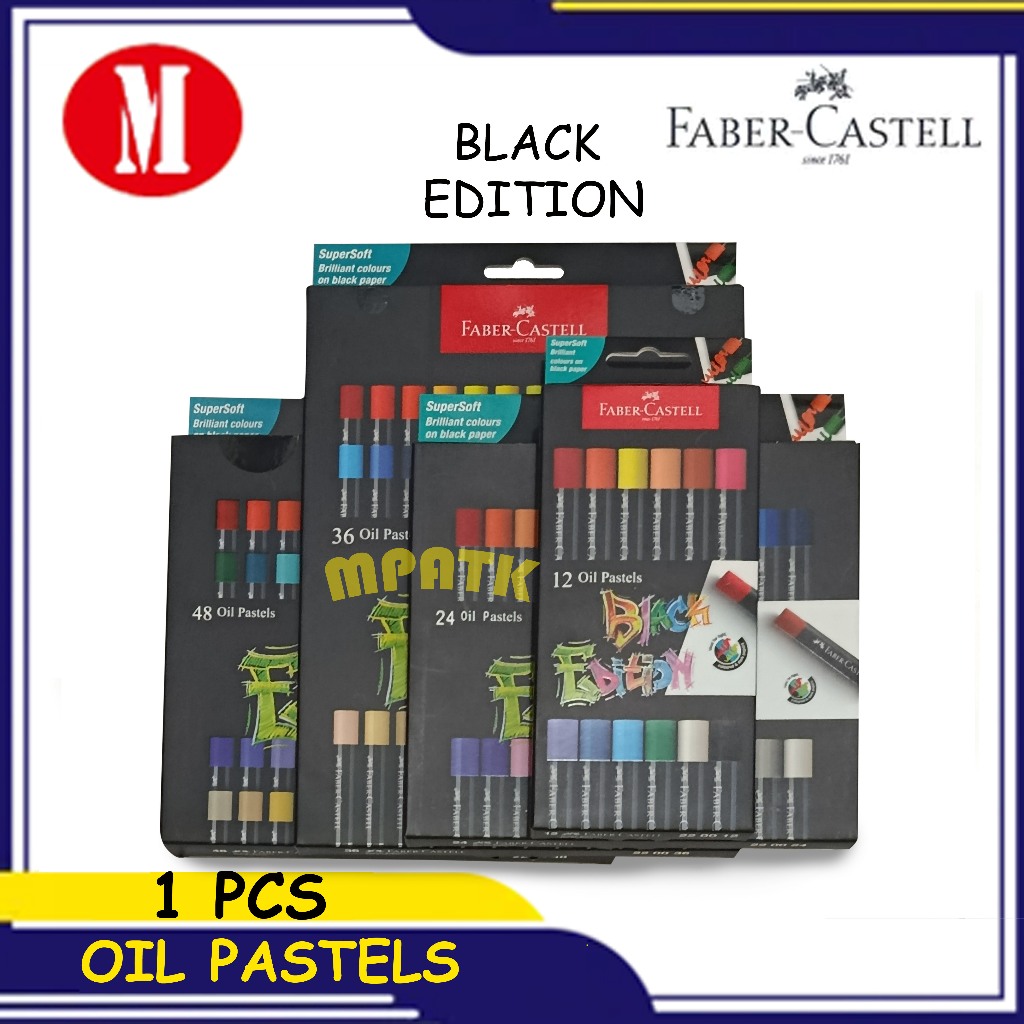 Faber-Castell Oil Pastels 12 24 36 48 Warna Crayon Black Edition