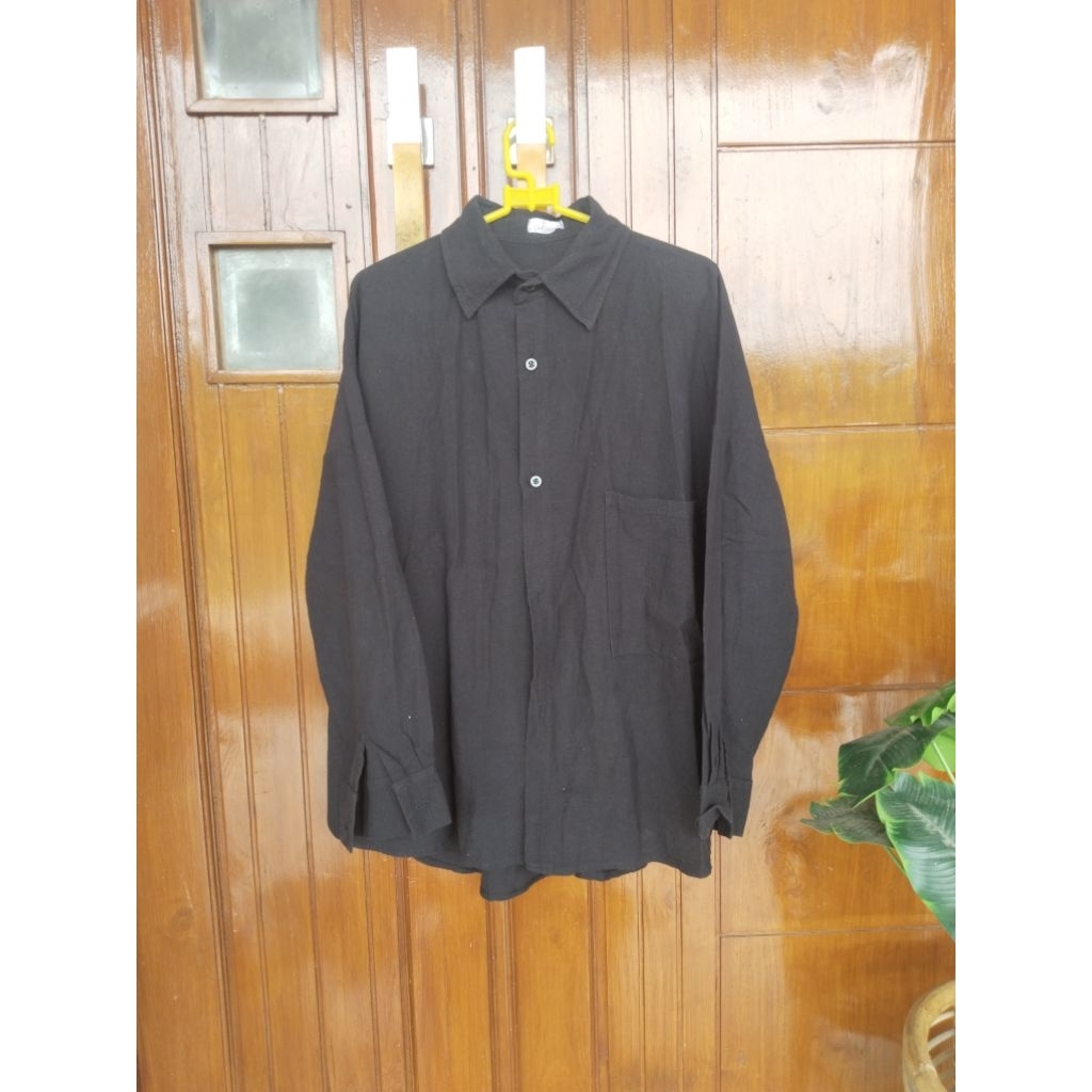 PL kemeja linen valizastuff (hitam pekat)