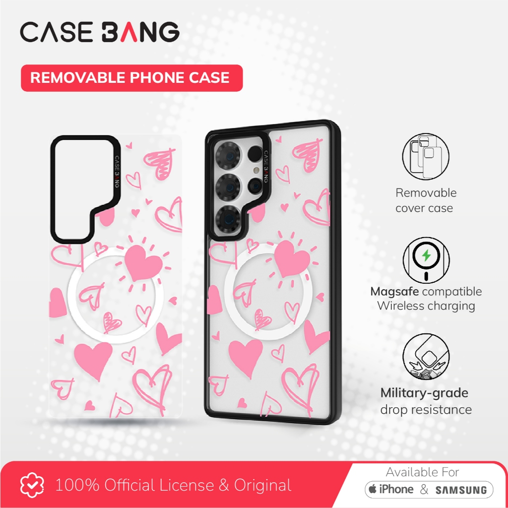 Casebang Removable Phone Case Cover Mood Graffiti Series - Sweet Love Magnetic Casing Samsung