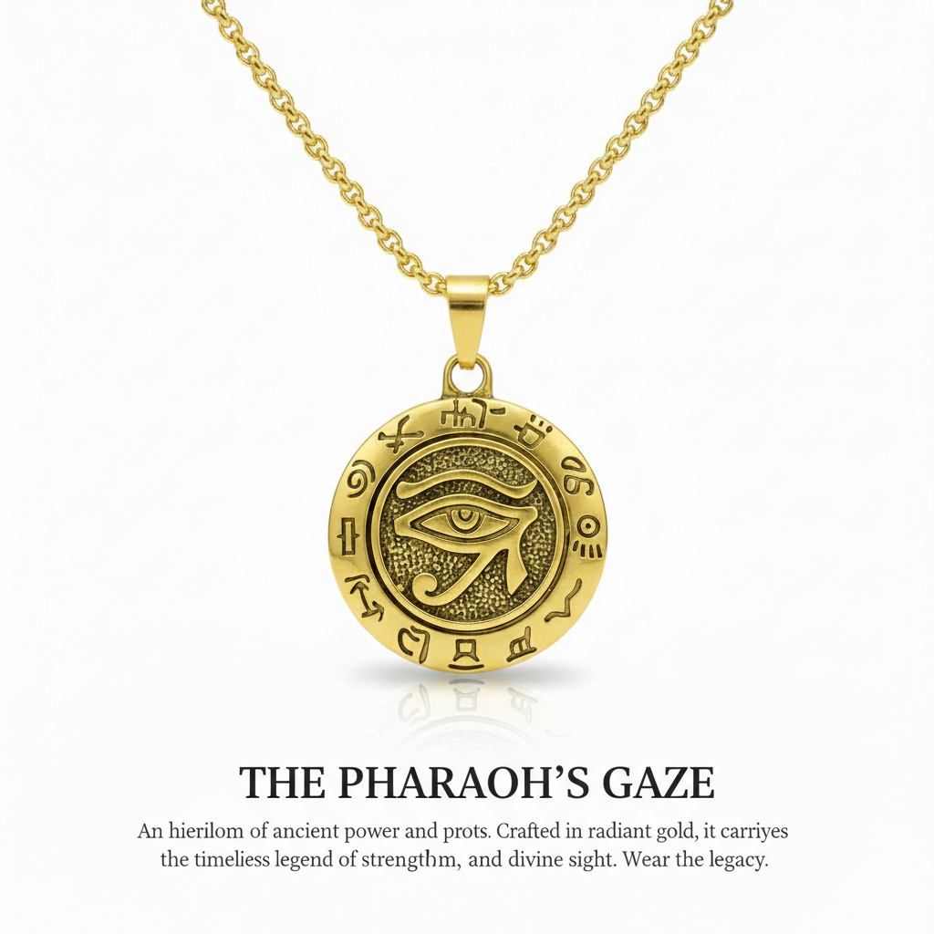 Kalung Liontin Eye of Horus Gold -Symbol of Protection & Warding Off Disaster