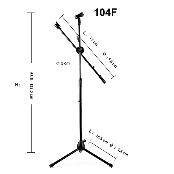 Stand Mic Lantai Tiang Mic Tripod Adjustable 2 Mic