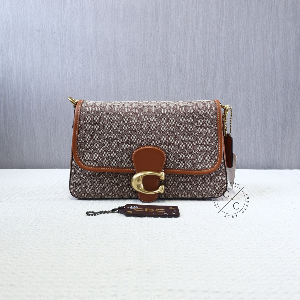 Coach Soft Tabby Shoulder Bag In Micro Signature Jacquard