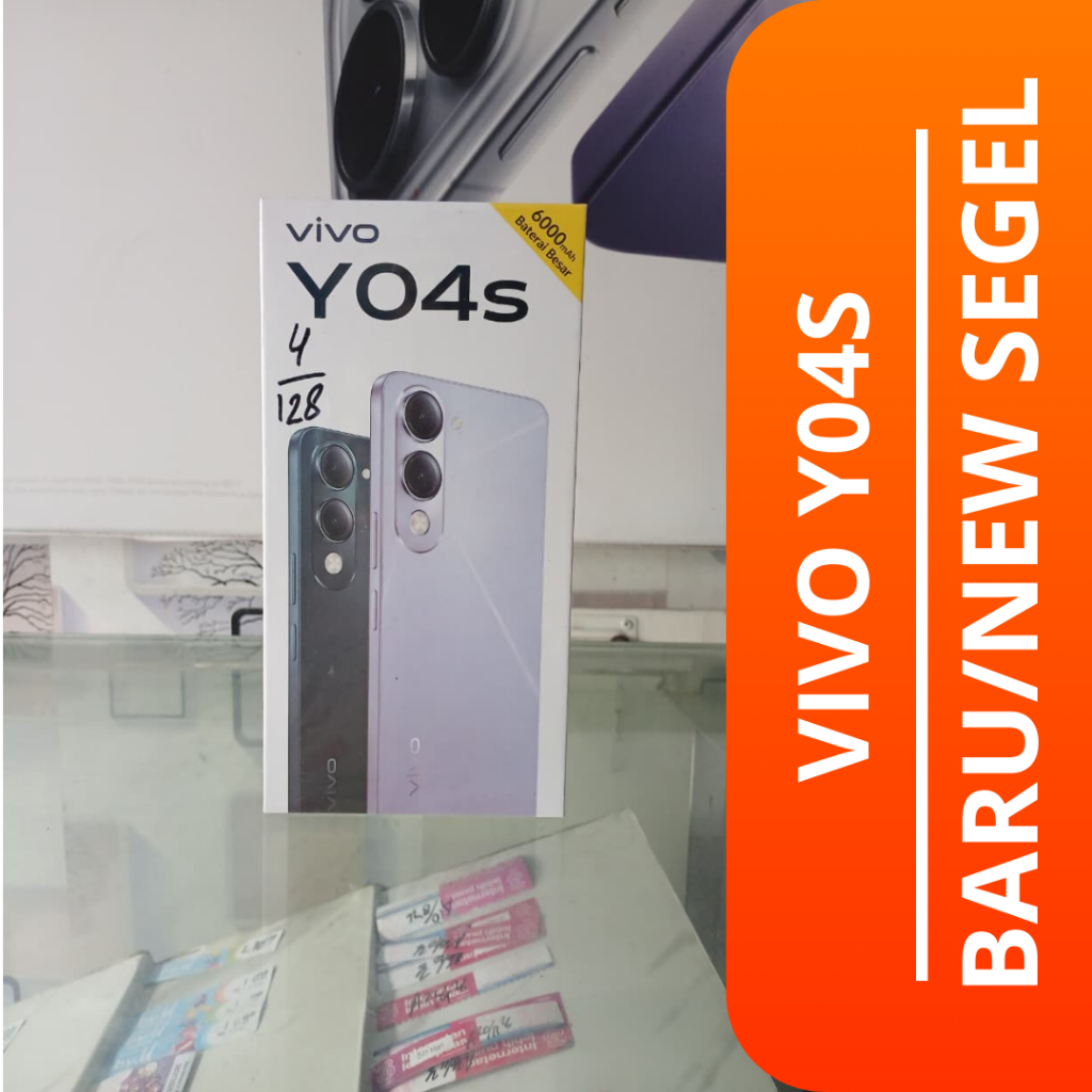 HP BARU VIVO Y04S (4/128GB)/ VIVO Y04S HP BARU/ NEW SEGEL/ NO REPACK.