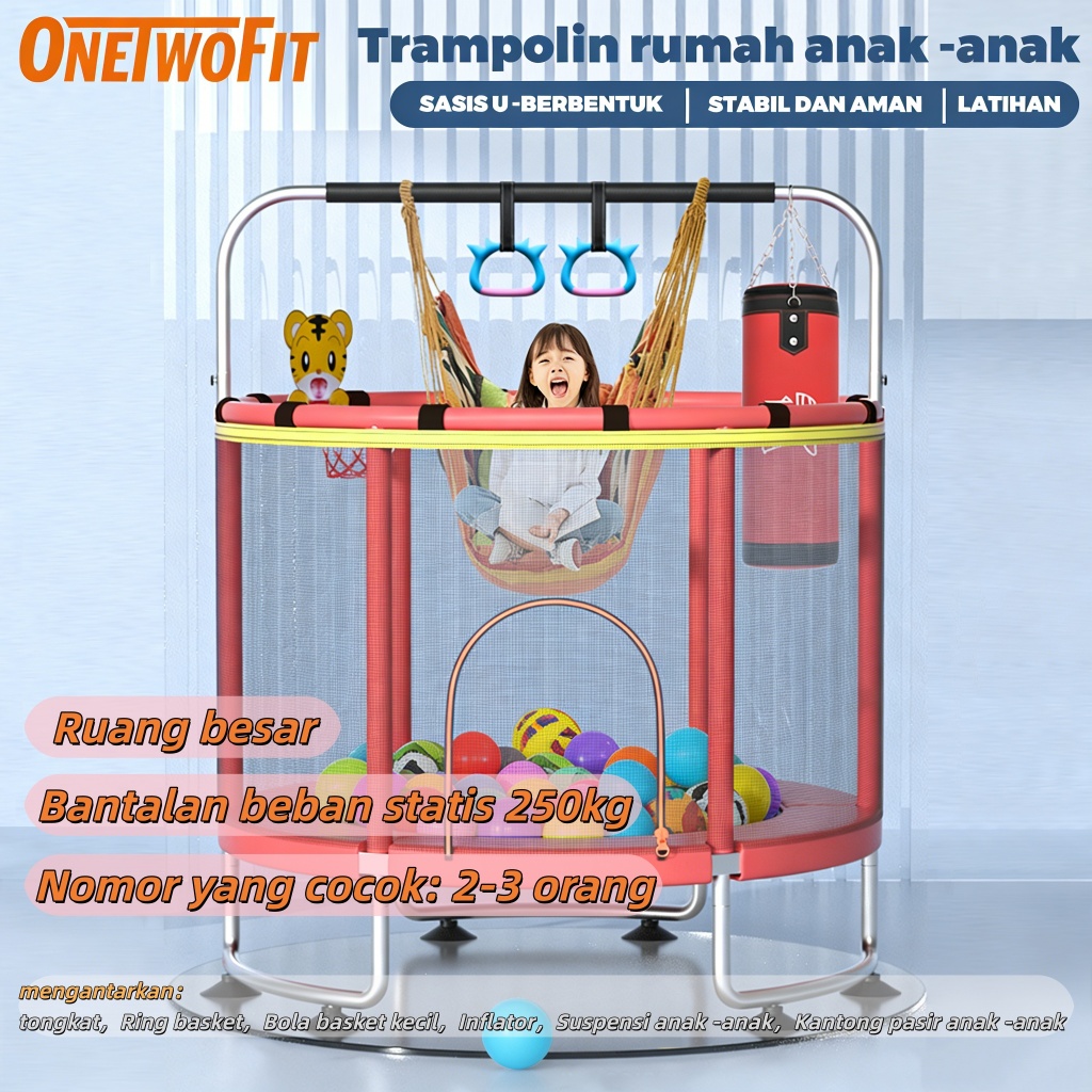 Onetwofit Trampoline Lompat Trampolin Anak Mainan Olahraga Anak outdoor/indoor