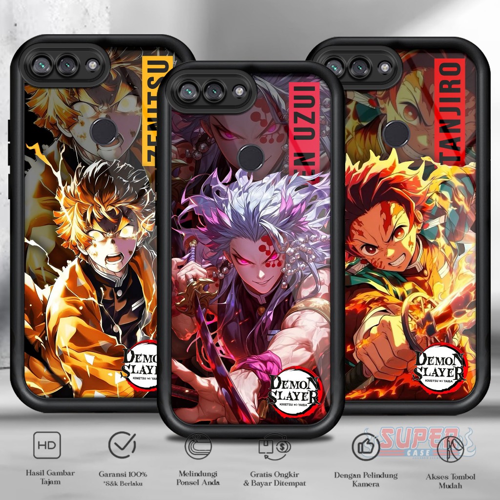 Case Hp For XIAOMI 8 LITE DEMONSLAYER SoftCase Glossy casing Handphone Silikon Glass