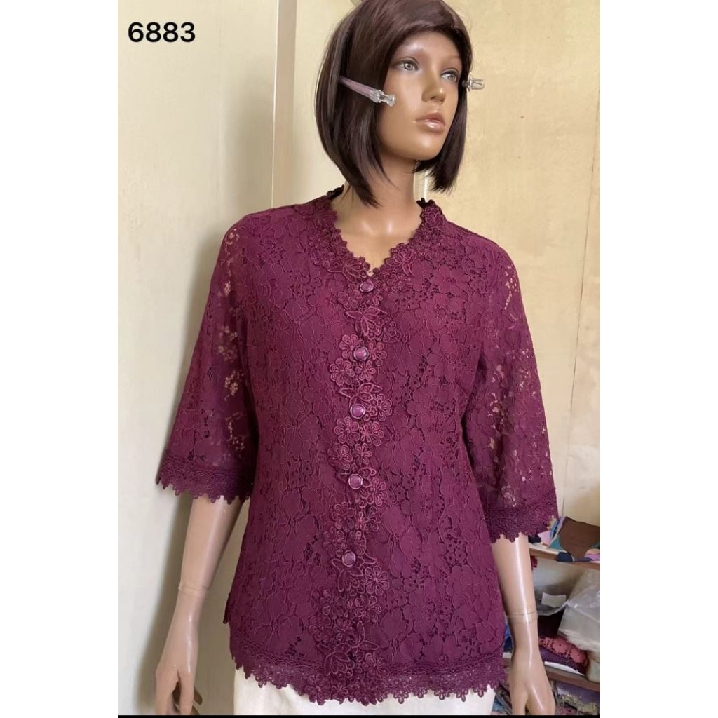 Blouse Brokat Laurent CZ Premium Mewah dan Elegan