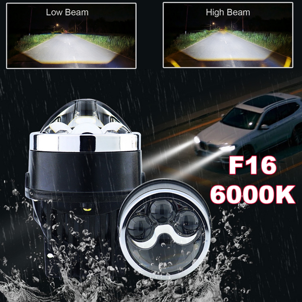 F16-6000K - Biled Projector Foglamp Triple Laser 3 inch VAHID F16 - PUTIH | Lampu Biled Foglamp 3 in