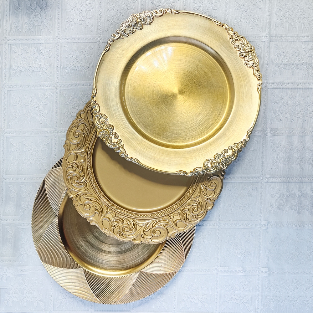 Palet Emas Arab 36cm Nampan Buah Piring Hias Tatakan Mabkhara Serbaguna