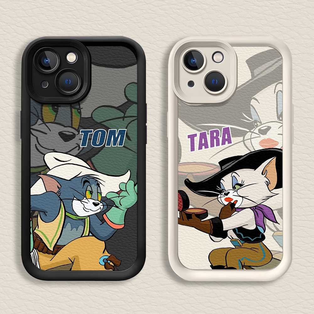Case HP Untuk iPhone 15 / 14 / 13 / 12 / 11 Promax Tom & Tara Ilustrasi Cowboy & Cowgirl Soft Casing