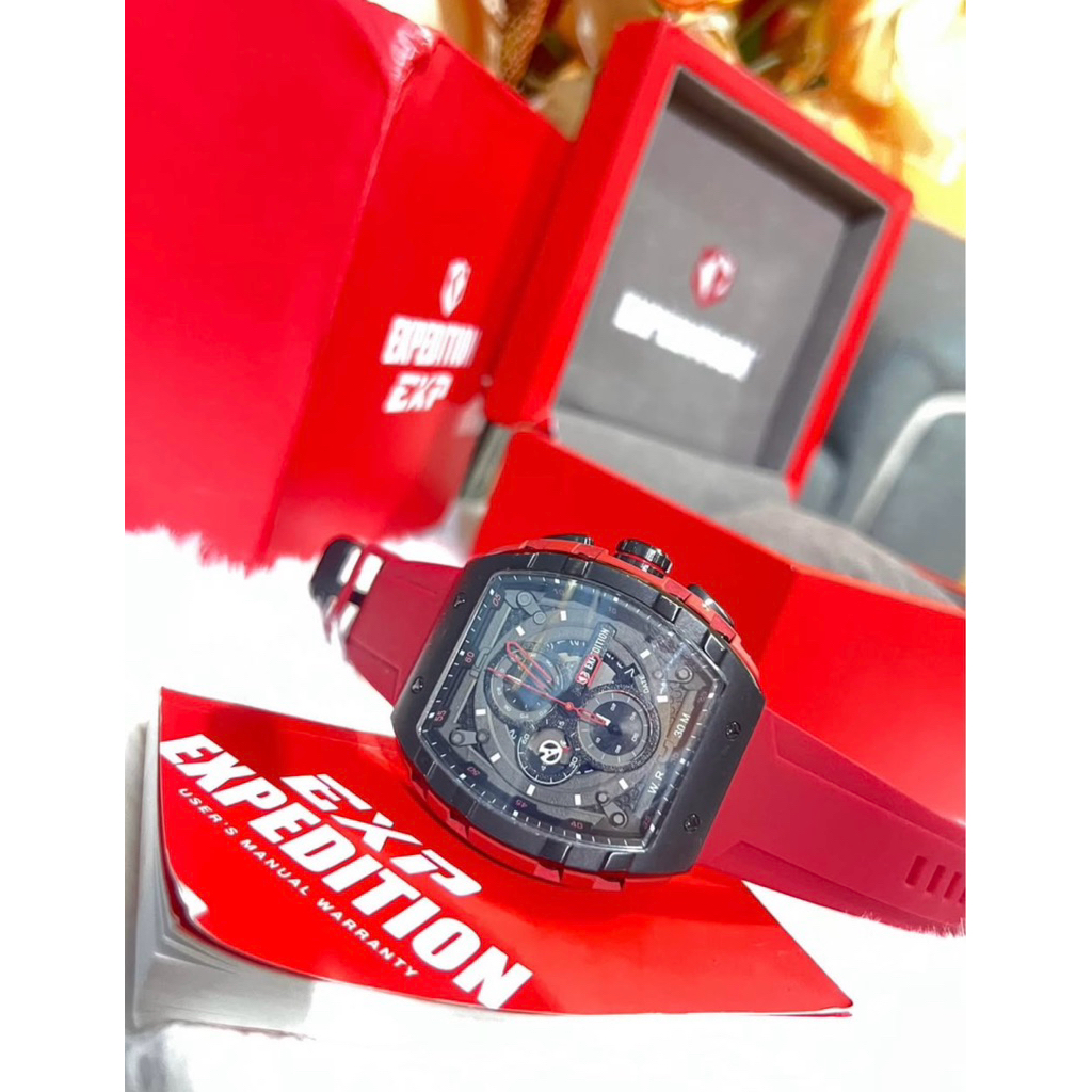 Dijual Jam Tangan Spesial Edition Expedition, EXP 6782 MC Rubber Merah
