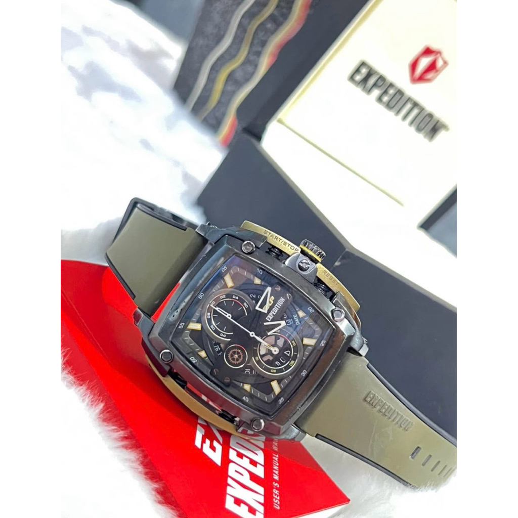 Dijual Jam Tangan Sporty Expedition, EXP 3008 MC Rubber Hijau Army