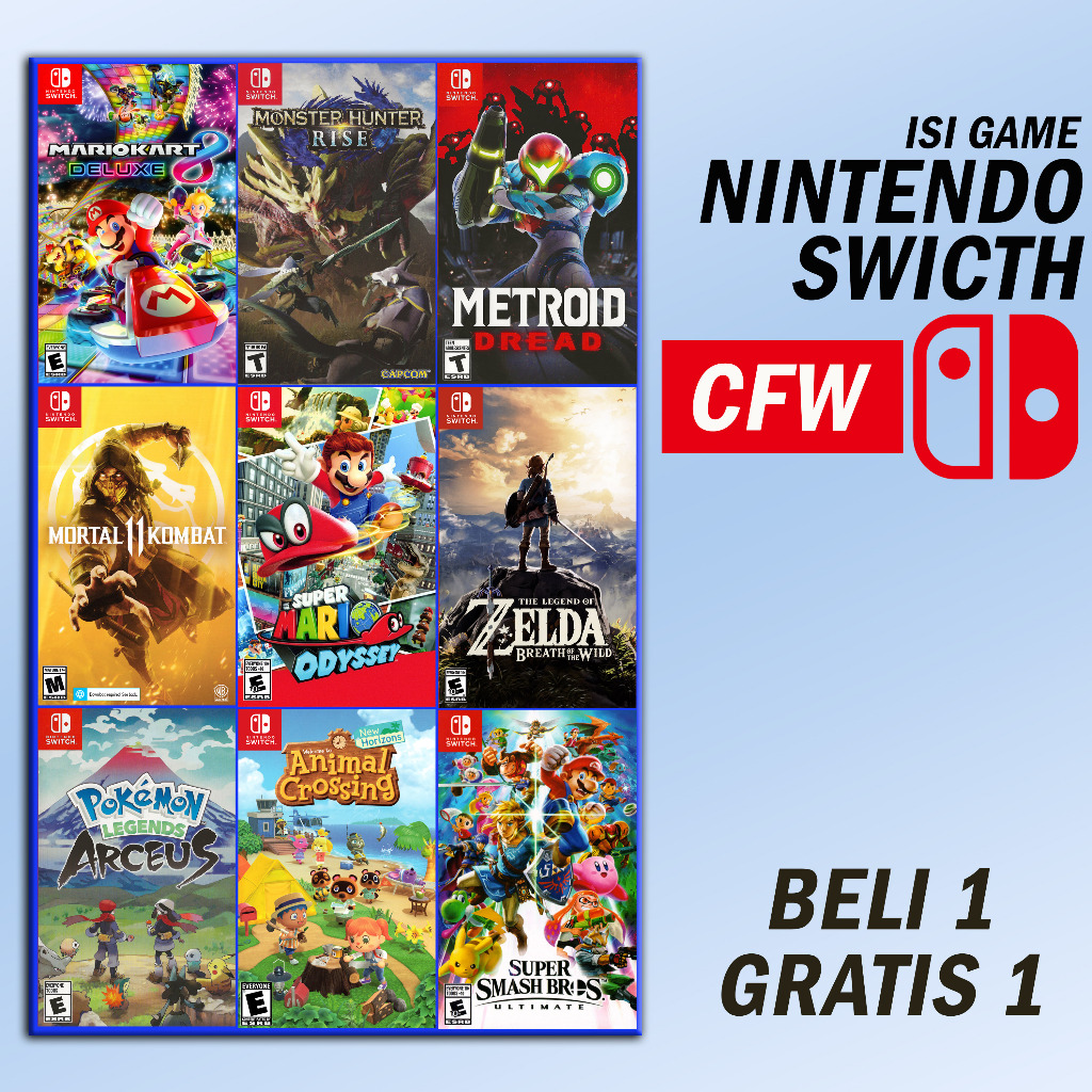 GAME nintendo switch CFW bebas pilih bebas request formait xci/nsp bisa untuk android dan windows